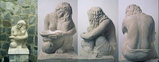 Jon-joseph Russo: 'waterbearer', 2020 Stone Sculpture, Figurative. Waterbearer in Limestone - is a sculpture with fountain features, ideal for pool or garden.  The vessel can be cast with tubing ejecting water. ...