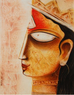 Tamal Kanti Nandi: 'Durgeswari', 2014 Mixed Media, Mythology. 