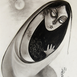 Tamal Kanti Nandi: 'Maa', 2014 Charcoal Drawing, Other. 