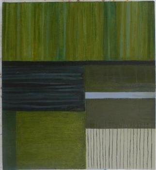 Sue Anne Hoyt: 'Winter Lake', 2010 Oil Painting, Abstract.     original abstract landscape painting. Green, black and blue.               ...