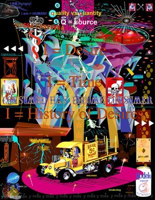 Rene Trujillo: 'Atracar', 2010 Digital Print, Archetypal.   'Atracar' , spanish to stuff oneself, from my' Car/ tunes series  ...