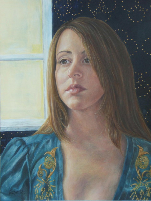 Suzan Fox  'In Her Celestial Gaze', created in 2009, Original Painting Tempera.