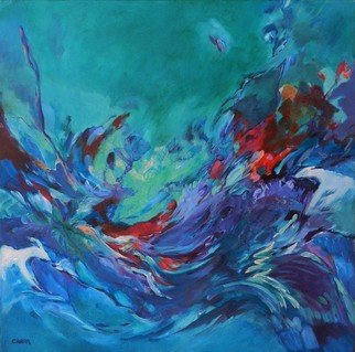 Suzanne Caron: 'caught in the storm', 2016 Acrylic Painting, Abstract. square, acrylic, abstract, gallery canvas...