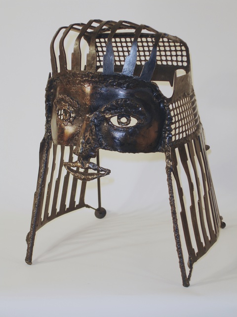 Suzanne Benton  'Rachel, Copper Coated Steel Mask', created in 1989, Original Printmaking Monoprint.