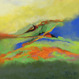 Suzanne Mcclelland: 'Along The Prairie', 2008 Pastel, Abstract Landscape. Artist Description:   This pieces in inspired by the flowing hills and much greenery. I love the vibrant colors and textures. ...