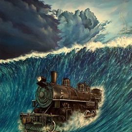 Svetoslav Stoyanov: 'no limit', 2017 Oil Painting, Surrealism. Artist Description: original oil painting, fine art, contemporary, realism, surrealism, seascape, clouds...