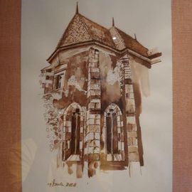 Iuliana Sava: 'Castle of Iancu ', 2008 Pen Drawing, Other. Artist Description:  Work ink on paper, original, size 21 x 29 cm  ...