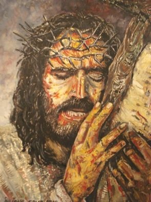 Artist: Iuliana Sava - Title: Jesus taking the cross - Medium: Oil Painting - Year: 2010