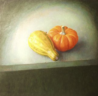 Sofia Wyshkind: 'Lime light Two Squashes', 1999 Oil Painting, Conceptual.    Two actors on the stage  ...