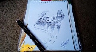 Syed Waqas  Saghir: '3d lead pencil drawing', 2018 Charcoal Drawing, Home. 3D Lead Pencil Drawing...