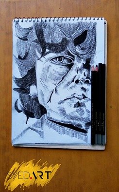 Artist: Syed Waqas  Saghir - Title: tyrion lannister portrait - Medium: Charcoal Drawing - Year: 2018