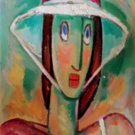 Najmaddin Huseynov: 'woman', 2007 Oil Painting, Expressionism. Artist Description:      woman      cardboard, on oil...