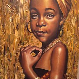 Piet Mashita Artwork African Daughter, 2015 Oil Painting, Political
