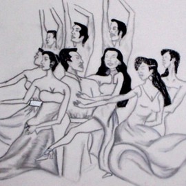 Marie Beckford: 'dancers', 2007 Charcoal Drawing, Dance. 