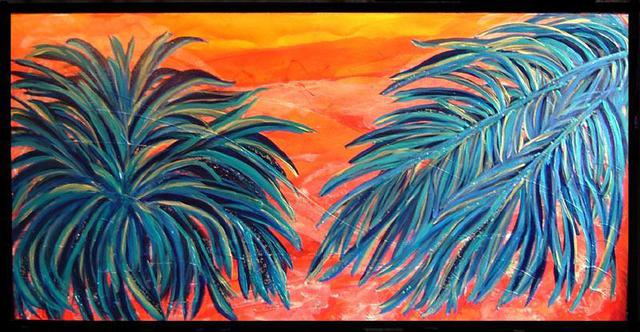Tary Socha  'Two Palms', created in 2005, Original Painting Other.