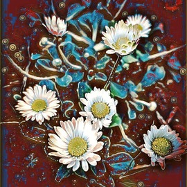a patch of daisies: in red By Tatum Parks