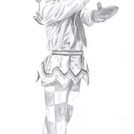 Tracey Carmen: 'Nijinsky from the Ballet Petrushka', 2007 Pencil Drawing, Dance. Artist Description:  An original pencil drawing of Nijinsky from the ballet Petrushka. ...