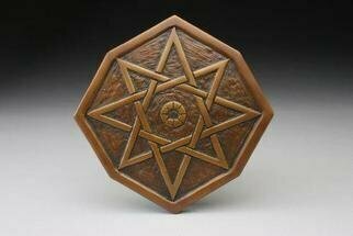 Ted Schaal: 'Bronze Star', 2005 Bronze Sculpture, Geometric.  Releif carving of an eight pointed star.  Designed for wall decoration or as architectural detail. ...