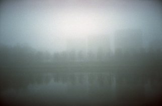 Albert Rasyulis: 'houses in the fog', 2012 Color Photograph, Undecided. This film photo was taken in St. Petersburg in heavy fog. ...