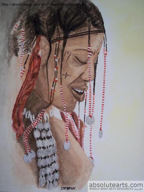 Artist Teresa Peterson. 'Janjubi Tribe' Artwork Image, Created in 2005, Original Painting Ink. #art #artist