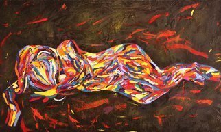 Terri Higgins: 'The Silence Held All the Despair', 2014 Oil Painting, Figurative.  Female figure reclining. ...