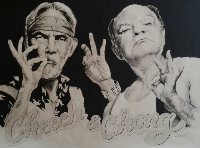 Artist Adam Burgess. 'Cheech And Chong' Artwork Image, Created in 2014, Original Digital Print. #art #artist
