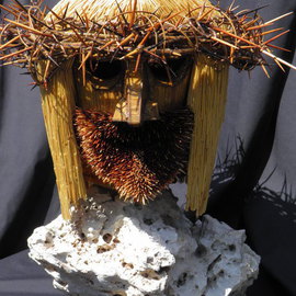 Robert Haifley: 'The Son', 2016 Wood Sculpture, Religious. Artist Description: Life- Size toothpick sculpture bust of Jesus Christ containing over 45,000 toothpicks. The hair is comprised of over 20,000 flat toothpicks and the beard is comprised of over 5,000 hand stained toothpick tips. This piece took over 3,290- hours to sculpt and construct. It ...