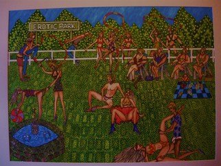 Theodore Kennett Raj: 'erotic  park', 2009 Other Painting, Erotic.  a narrative of a erotic park ...