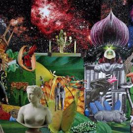 Andrew Mclaughlin: 'Acid Eden', 2006 Collage, Surrealism. Artist Description:  A pop art Adam and Eve using John Lennon and Yoko. This was used by the band The Apples in Stereo as album cover art for their album, 