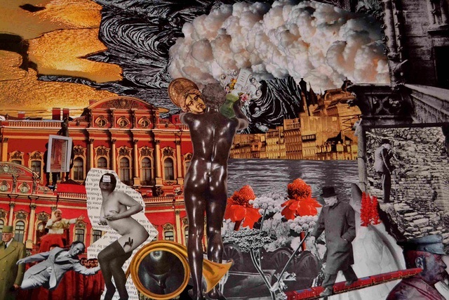 Andrew Mclaughlin  'In The Sweat Of The Sun, On The Flesh Of The Gods ', created in 2012, Original Collage.