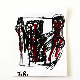 Thomas Riesner: 'kunst und psychiatrie', 2019 Ink Drawing, Abstract. Artist Description: Outsider art ...