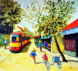Artist: Nguyen Huu Thuan - Title: hanoi in the last century - Medium: Oil Painting - Year: 2007