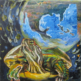 E. Tilly Strauss: 'World on back of Turtle', 2013 Mixed Media, Surrealism. Artist Description:   turtle, mythology, myth, world, earth, celestial, story, surrealism   ...