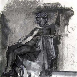 Timothy King: 'Kelsey Nude', 2004 Charcoal Drawing, nudes. 