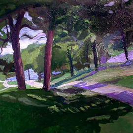 Timothy King: 'Lords Park 1', 2000 Oil Painting, Landscape. Artist Description: Lords Park, Elgin, IL...