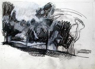 Timothy King: 'Randal Oaks sketch', 2004 Charcoal Drawing, Abstract Landscape. 