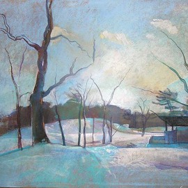 Timothy King: 'Wing Park Band Shell in Winter', 2008 Pastel, Abstract Landscape. 