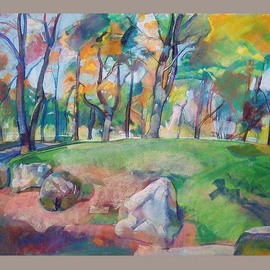 Timothy King: 'Wing Park Out Look', 2007 Pastel, Abstract Landscape. 