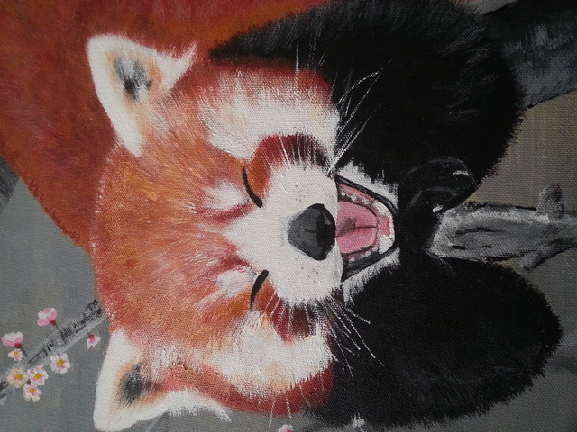 Artist Tina Beck. 'Red Panda' Artwork Image, Created in 2014, Original Painting Acrylic. #art #artist