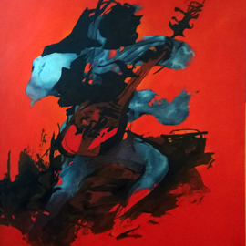 Tirthankar Biswas: 'Djentleman', 2014 Oil Painting, Figurative. Artist Description:     Musician playing agauiter       ...