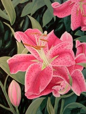 Robert Tittle: 'THE LILY', 2004 Oil Painting, Floral. 