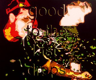 Todd Mosley: 'Good To The Last Drops', 2014 Acrylic Painting, Popular Culture.     painting, figure, pop art, color, funny, ad, text cutout              ...