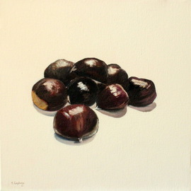 Tomas Castano: 'chestnuts', 2011 Oil Painting, Still Life. Artist Description:        fruits, chestnuts   ...