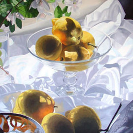 Tony Masero: 'Freshly Picked Lemons', 2006 Oil Painting, Still Life. 