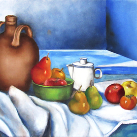 still life jug with fruits