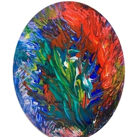 Paulo Medina: 'Entre el fuego y el agua', 2019 Acrylic Painting, Botanical. Artist Description: pouring technique...