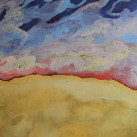 Paulo Medina: 'Promised land', 2016 Acrylic Painting, Abstract Landscape. Artist Description: Las nubes pasan veloces sobre la soledad del desierto.  promised land...