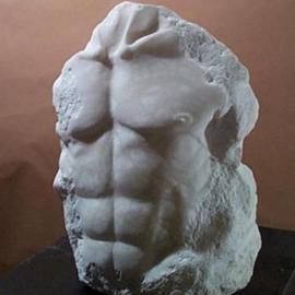 Terry Mollo: 'Noah', 1998 Stone Sculpture, Figurative. Artist Description: Front of male chest/ torso, carved from white translucent alabaster. This is a one- of- a- kind piece....