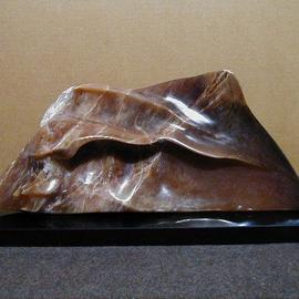 Terry Mollo: 'The Wave', 2002 Stone Sculpture, Seascape. Artist Description: An ocean wave, carved from Italian brown agate. Like seafoam, very thin at the lip of the wave, the stone' s honey and cream colors are transparent when light filters through. Original. One of a kind....