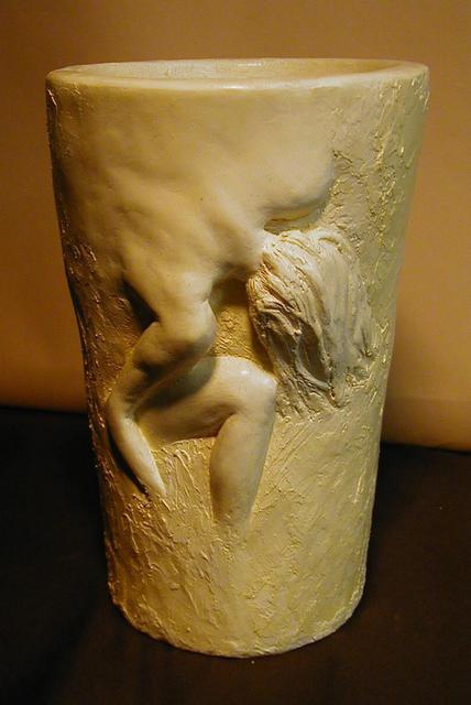 Artist Terry Mollo. 'Vase With Female Figure' Artwork Image, Created in 2006, Original Ceramics Other. #art #artist